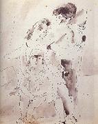 Jules Pascin Woman and lass oil painting artist